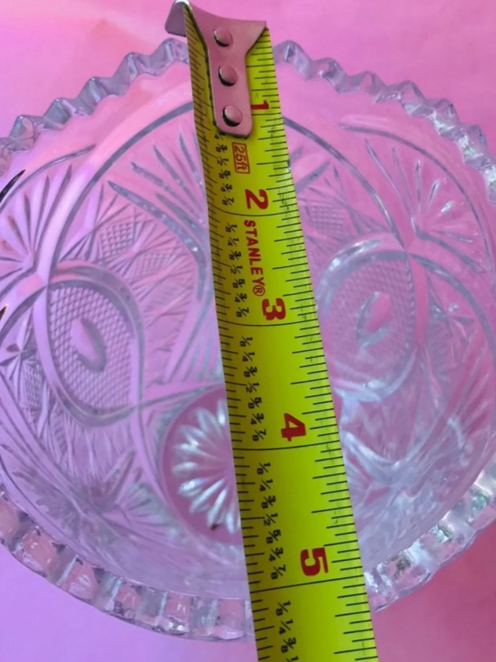 Cut Crystal Tall Decorative Vase - Clear